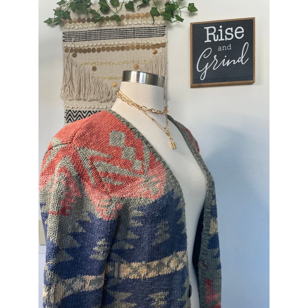 Lauren Ralph Lauren Multi-Color Patterned Scoop Neck Sweater